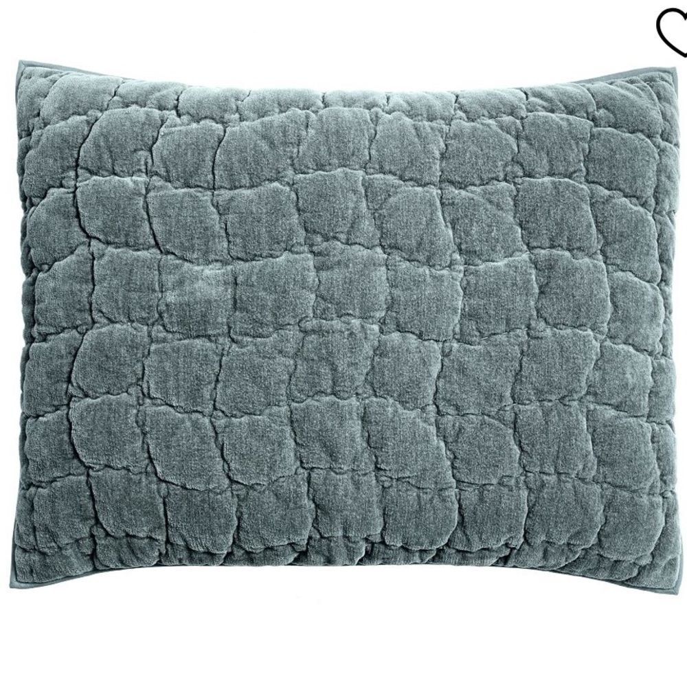Pottery Barn Cozy Cloud Quilt Steel Blue Standard ShamSham